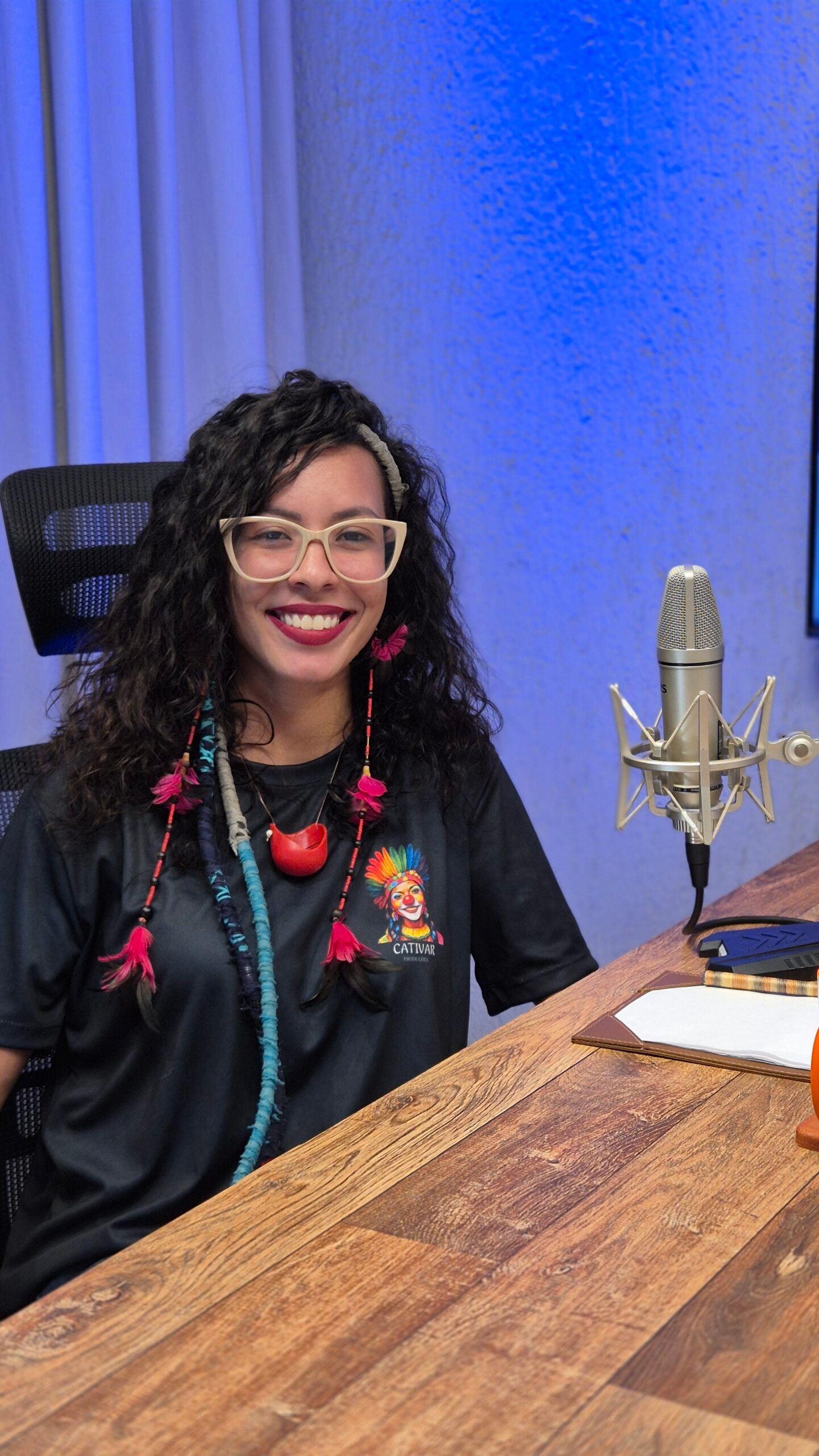 Dalila Rodrigues (Mundiquinha) durante a grava&ccedil;&atilde;o do programa Autonomia Feminina (ACCA)