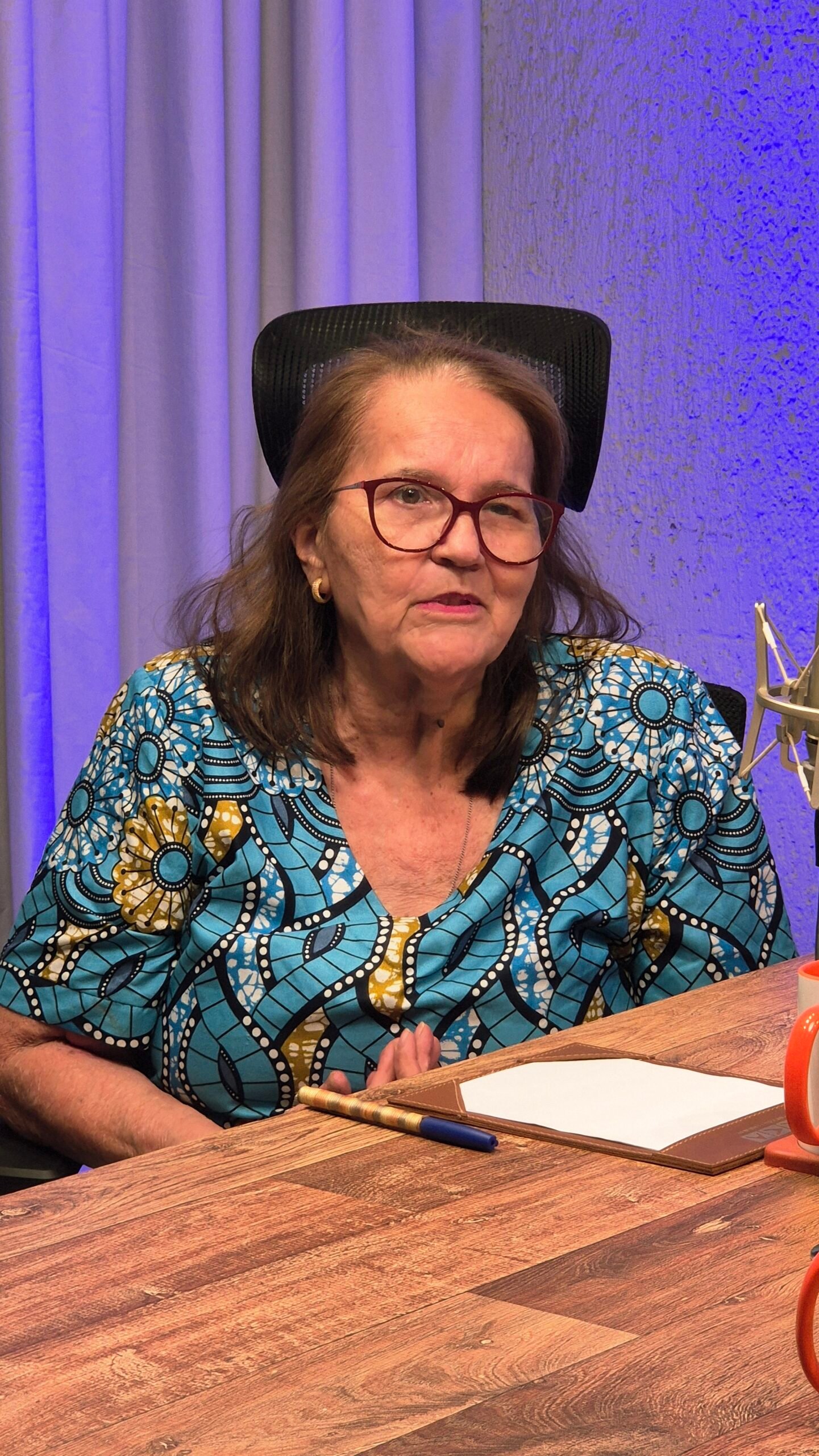 Neide Nascimento Silva durante a grava&ccedil;&atilde;o do programa Autonomia Feminina, ACCA