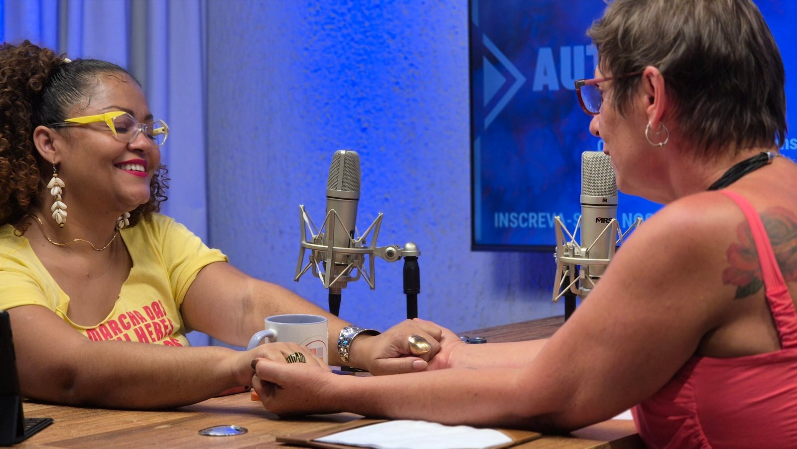 aridan durante a grava&ccedil;&atilde;o do programa Autonomia Feminina, ACCA